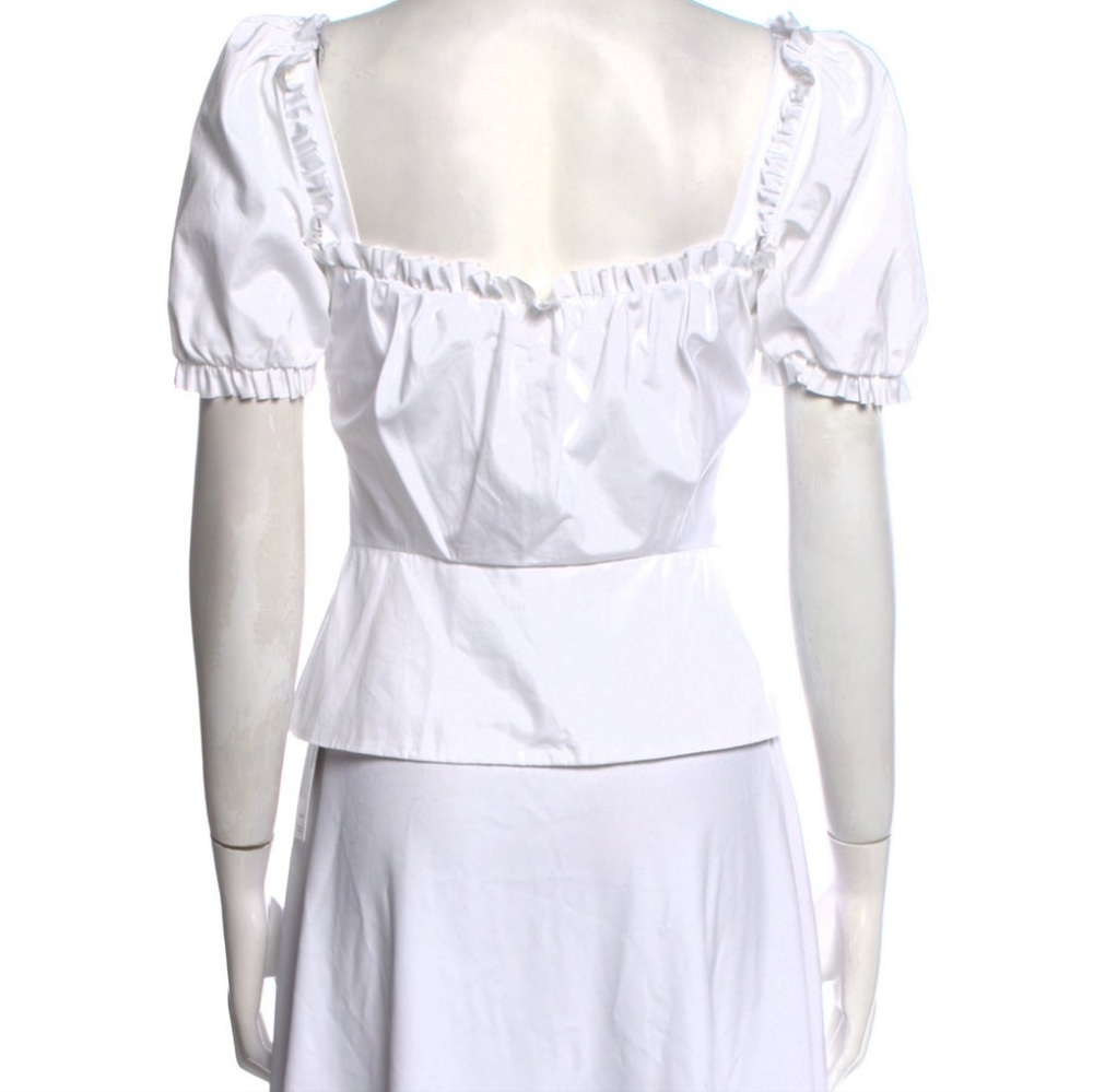 Rosie Assoulin white top / blouse from Le garden Collection Size 2 - Picture 9 of 11